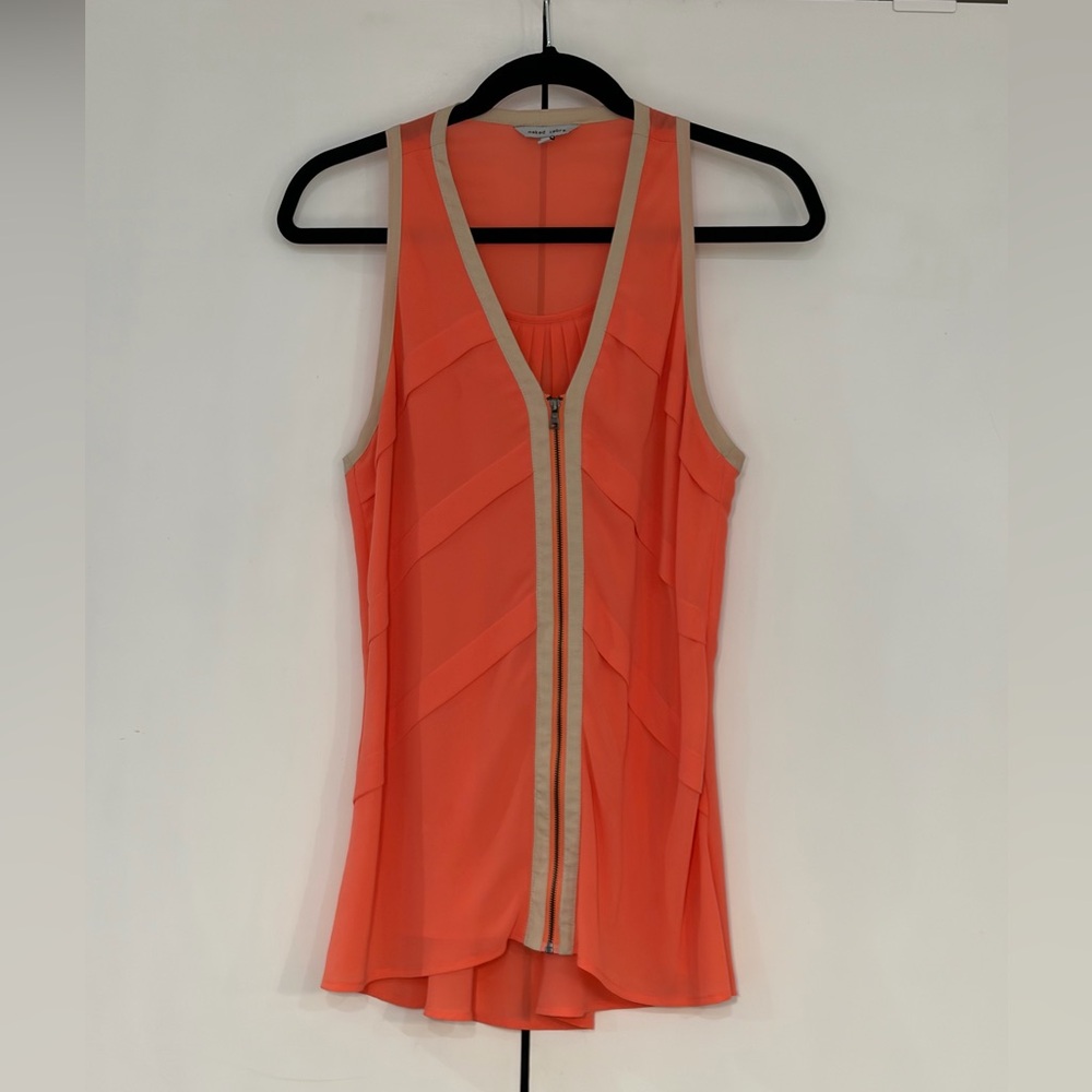 Naked Zebra Coral and Cream Tank Top